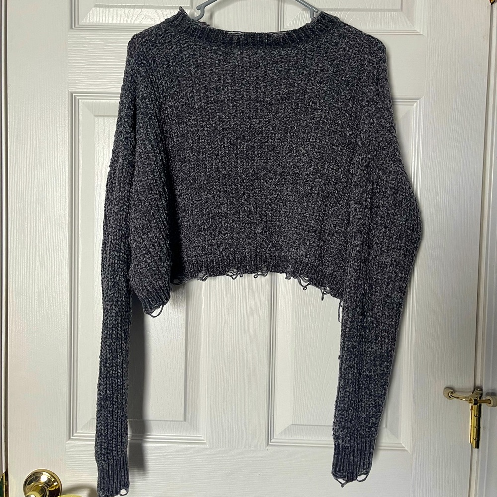 Grey Cropped Sweater